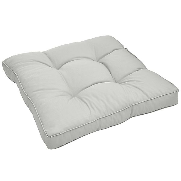 Beautissu Xluna Loungekissen Sitz 50x50x10cm Hellgrau günstig online kaufen