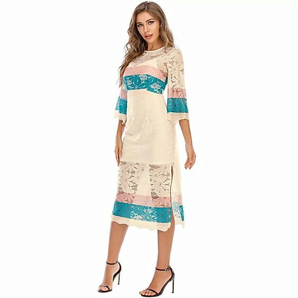 RUZU UG Dirndl Damenkleid, Bohemian-Farbblock, zweiteiliges Kleid günstig online kaufen