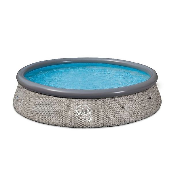 HAF Rundpool Quick Up Pool Aufstellpool Schwimmbecken grau rund 366 x 91 cm günstig online kaufen