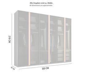 Palms-Store Kleiderschrank Drehtürenschrank Monaco mit transparentem günstig online kaufen
