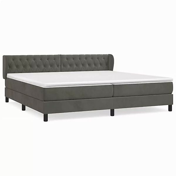 vidaXL Boxspringbett Boxspringbett mit Matratze Dunkelgrau 200x200 cm Samt günstig online kaufen