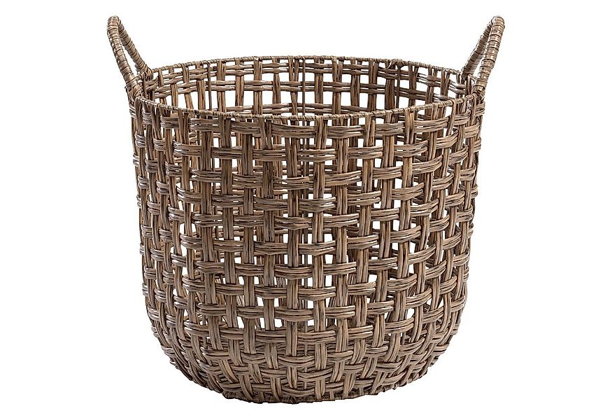 casa NOVA Aufbewahrungskorb LEDAS, Ø 29 cm, H 36 m, Braun, Kunststoffgeflec günstig online kaufen