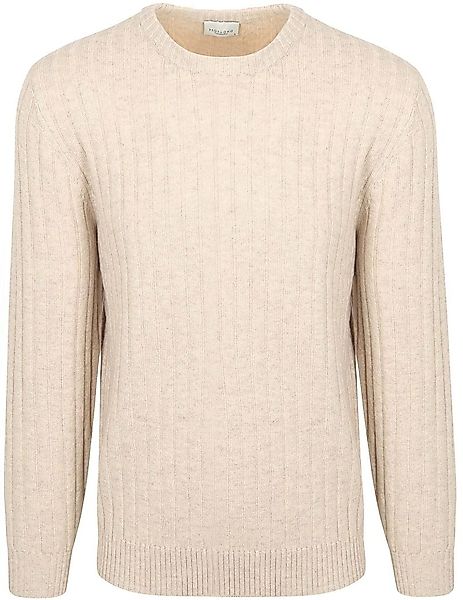 Profuomo Pullover Rib Wool Blend Sand - Größe XXL günstig online kaufen