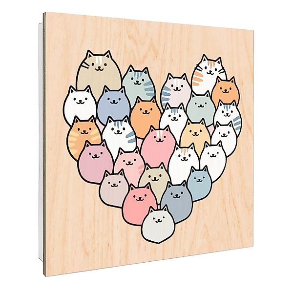Banjado Großer Schlüsselbox Holz 30x30cm Weiß Scharnier Rechts 50 Haken Sch günstig online kaufen
