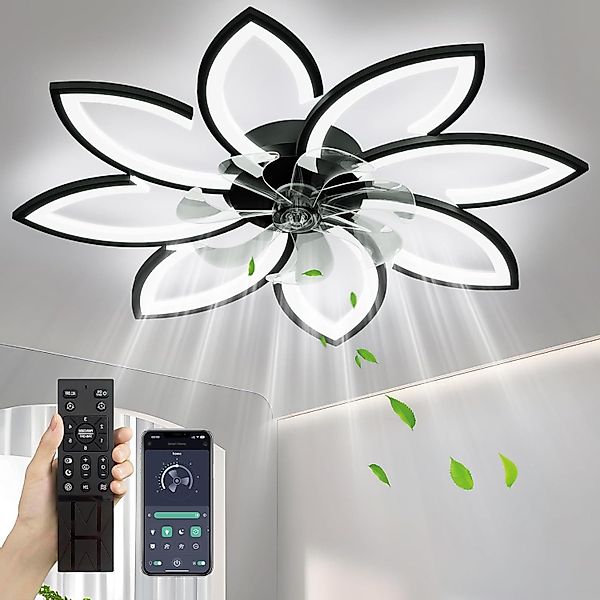RWEUOQ Deckenleuchten Stumm Deckenventilator mit Beleuchtung günstig online kaufen