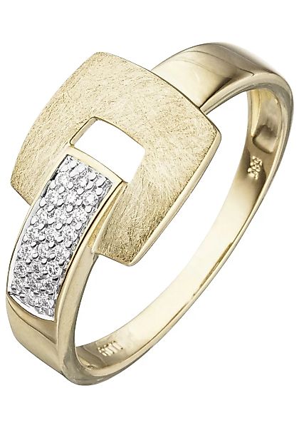 JOBO Fingerring, 585 Gold mit 22 Diamanten günstig online kaufen