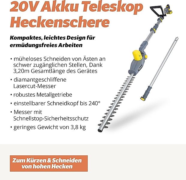 Fanztool Akku-Heckenschere Teleskop Heckenschere 14 mm günstig online kaufen