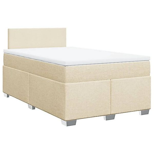 vidaXL Bett Boxspringbett mit Matratze Creme 120x200 cm Stoff günstig online kaufen