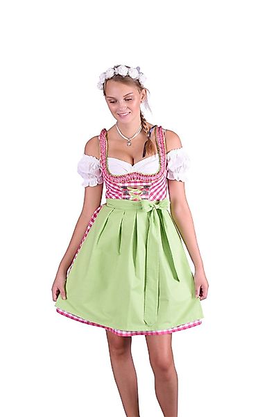 Entari Dirndl 481GT Trachtenkleid Pink Weiß günstig online kaufen