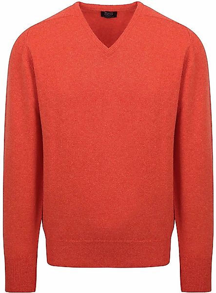 William Lockie V-Auschnitt Pullover Lamwolle Orange - Größe XL günstig online kaufen