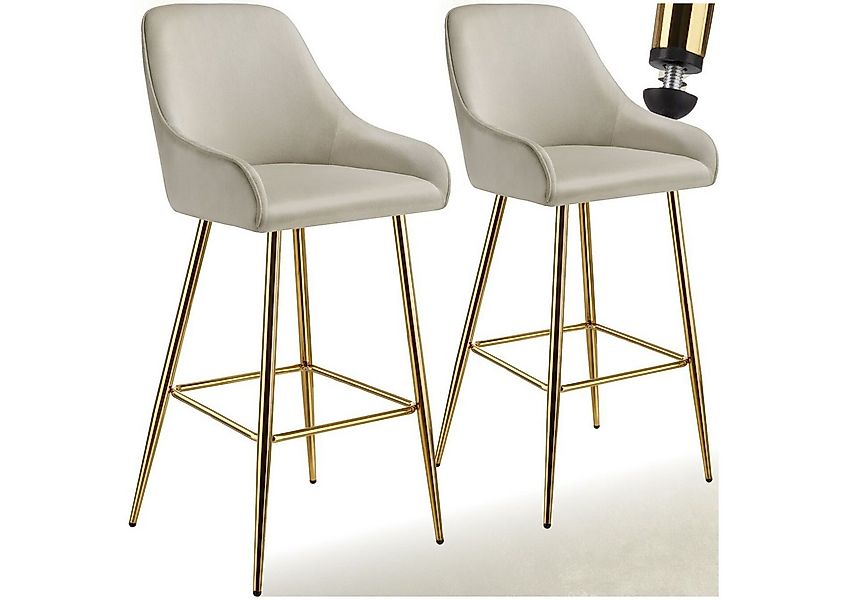 tectake Barhocker Barstuhl, in Samtoptik, gepolstert günstig online kaufen