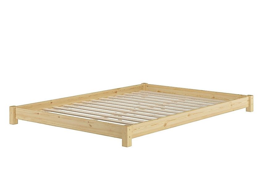 ERST-HOLZ Futonbett Flaches Futon-Doppelbett Bodenbett 140 x 200 cm Kiefer, günstig online kaufen
