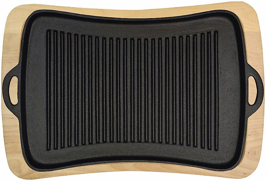 Jim Beam BBQ Grillplatte mit Holzuntersetzer, 40x43 cm günstig online kaufen
