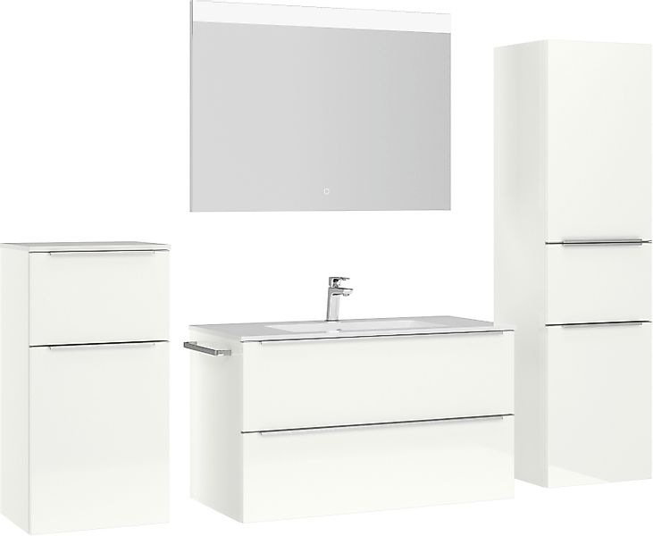 nobilia® Badmöbel-Set »Levere«, (4 St., vormontiert, mit Soft-Close), Hochg günstig online kaufen