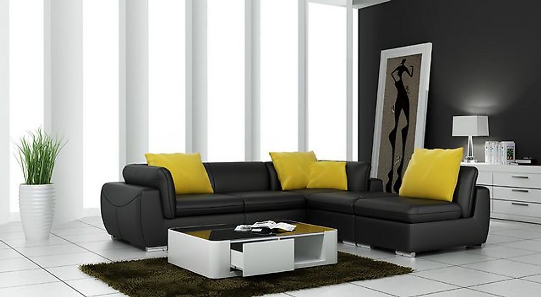 JVmoebel Ecksofa Ledersofa mit USB Wohnlandschaft Ecksofa Eck Garnitur Desi günstig online kaufen