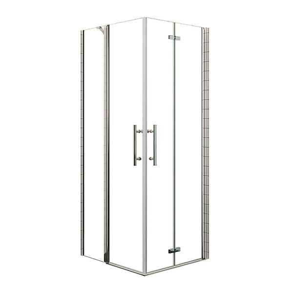 AICA Mit Festen Wandelement 120cm x Falttür 80cm x H.195cm Eckeinstieg Dusc günstig online kaufen