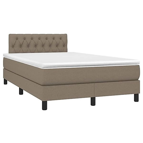 vidaXL Boxspringbett mit Matratze & LED Taupe 120x200 cm Stoff 3133385 günstig online kaufen