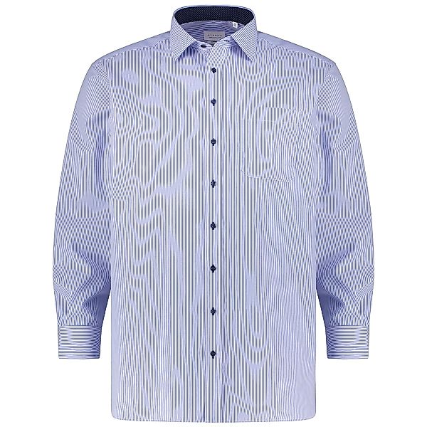 ETERNA Businesshemd aus Biobaumwolle, langarm, bügelfrei Farbe blau/weiß Gr günstig online kaufen