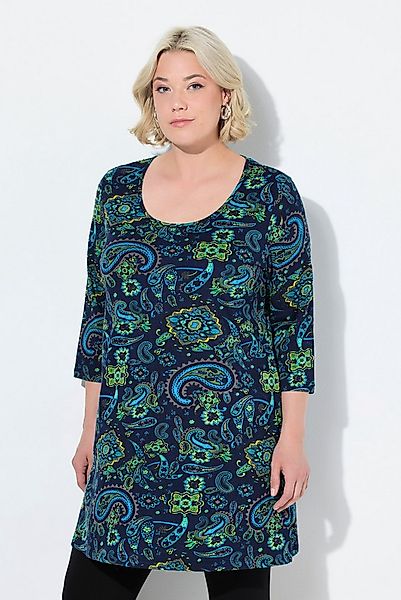 Ulla Popken Longshirt Longshirt A-Linie Rundhalsausschnitt 3/4-Arm günstig online kaufen