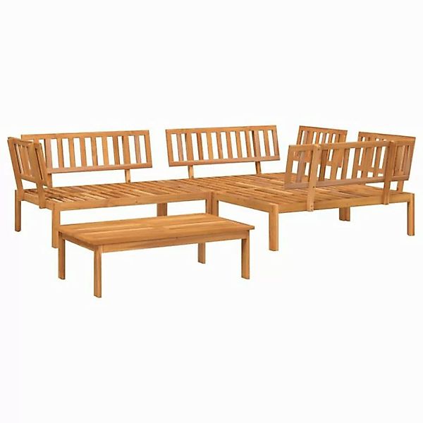 vidaXL Loungesofa 4-tlg. Garten-Sofagarnitur aus Paletten Massivholz, 1 Tei günstig online kaufen