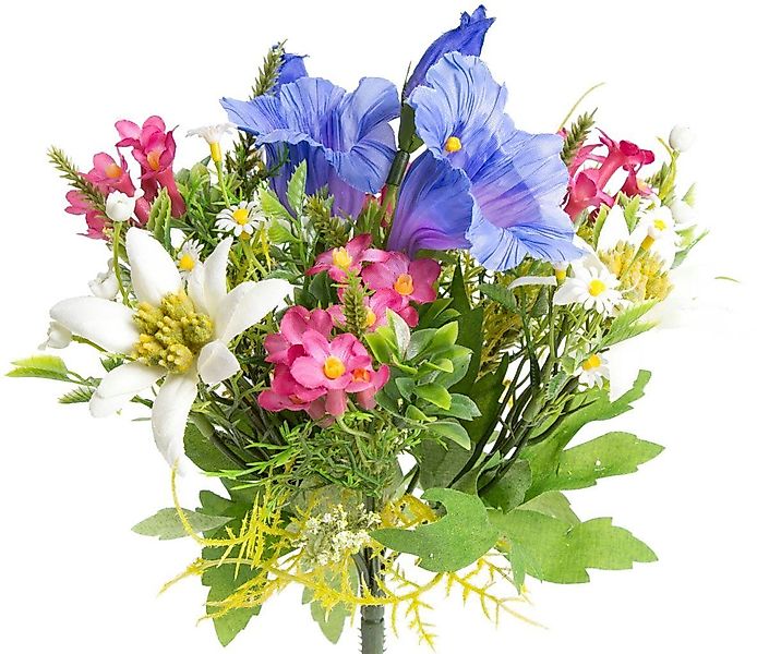 Kunstblume Edelweiß-Enzian-Alpenrosenstrauß Alpenblüten, Botanic-Haus, Höhe günstig online kaufen