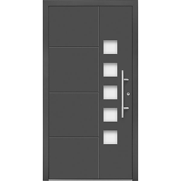 Aluminium-Haustür Moderno M520/B 110 cm x 210 cm Anthrazit Metallic Anschla günstig online kaufen