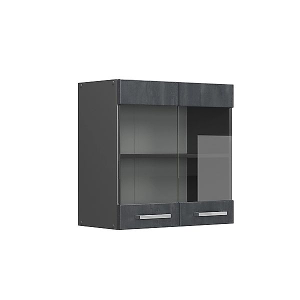 Vicco Glashängeschrank R-Line, Schwarz Beton/Anthrazit, 60 günstig online kaufen