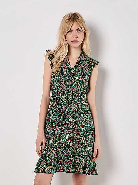Apricot Druckkleid Ditsy Spritz Ruffle V günstig online kaufen