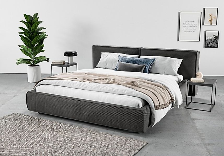 Home affaire Polsterbett »Adrina mit Biesenoptik, Feincord und Luxus-Microf günstig online kaufen