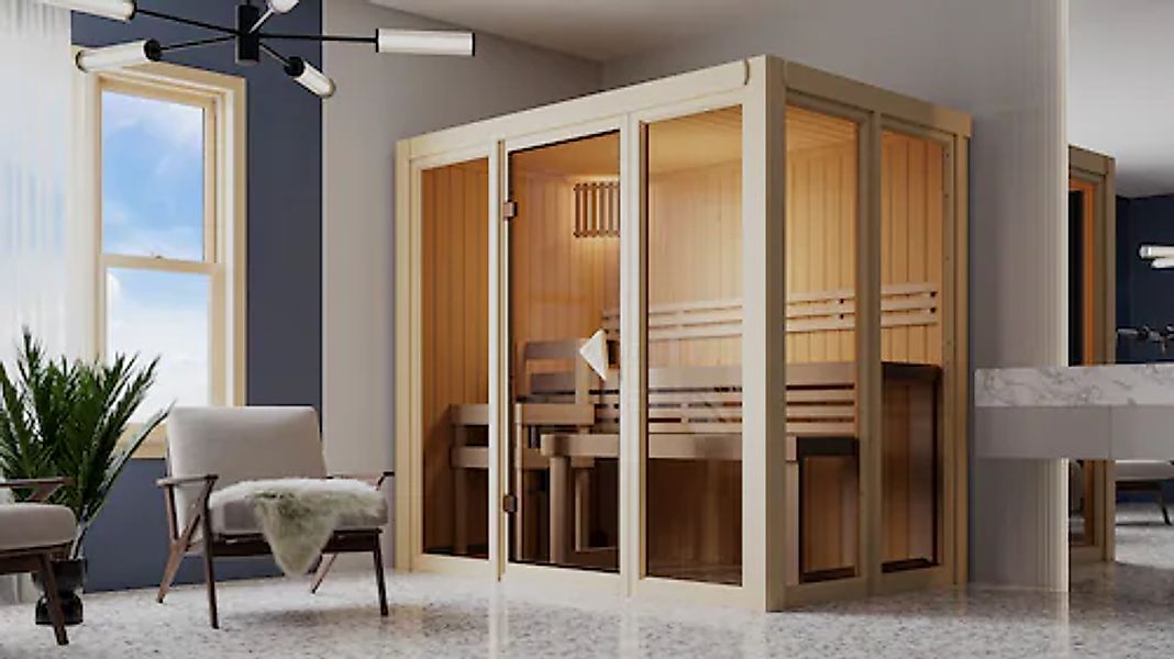 Karibu Sauna »Ivana 3« Ganzglasfront günstig online kaufen