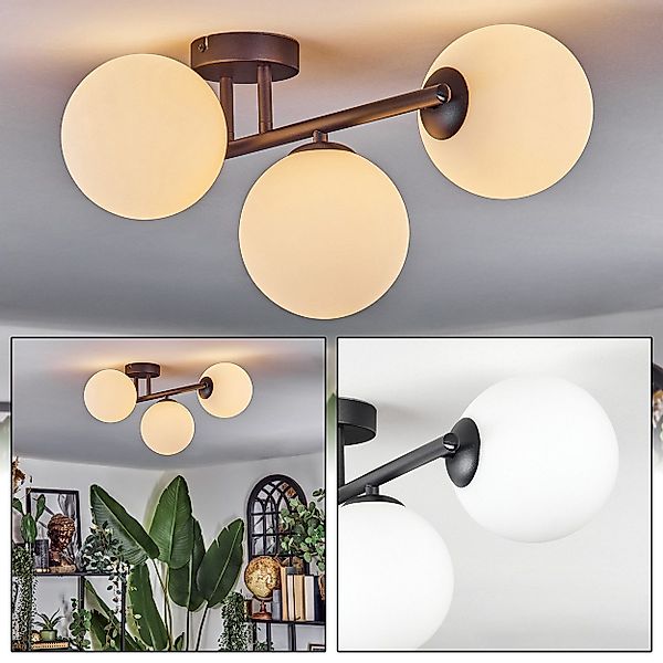 hofstein Deckenleuchte Deckenlampe aus Metall/Glas in günstig online kaufen