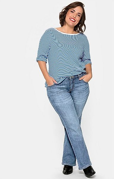 Sheego Bequeme Jeans Bootcut-Jeans . in 5-Pocket-Form, mit Used-Effekten günstig online kaufen