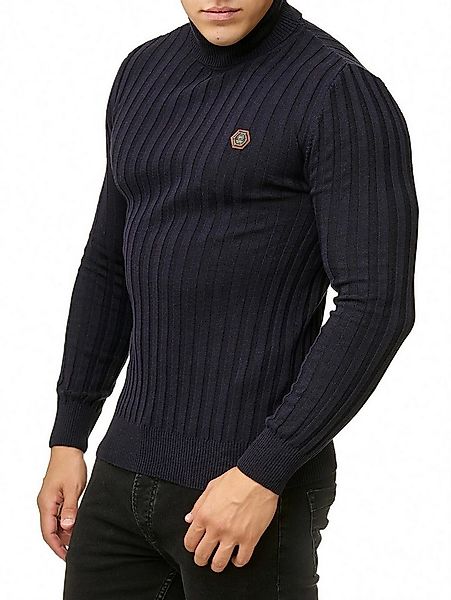 RedBridge Strickpullover Rollkragen Strickpullover mit Logopatch hoher Roll günstig online kaufen