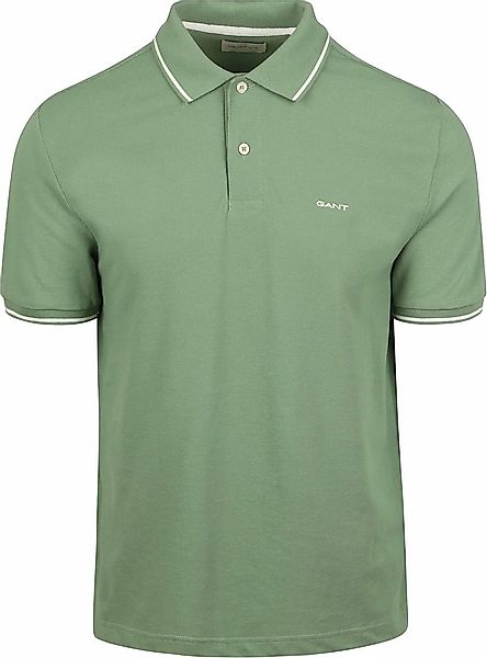 Gant Tipping Piqué Poloshirt Grün - Größe 4XL günstig online kaufen