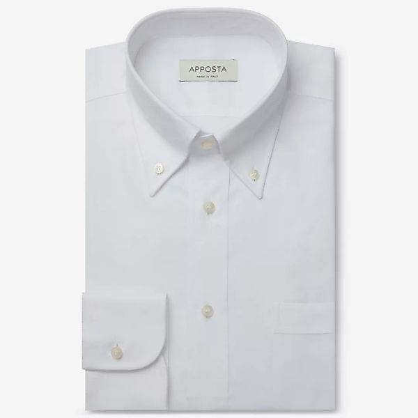 Hemd  einfarbig  weiß 100% reine baumwolle popeline viroformula, kragenform günstig online kaufen
