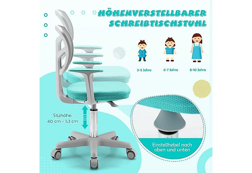 COSTWAY Drehstuhl Kinder Schreibtischstuhl, höhenverstellbar, von 3-10 Jahr günstig online kaufen