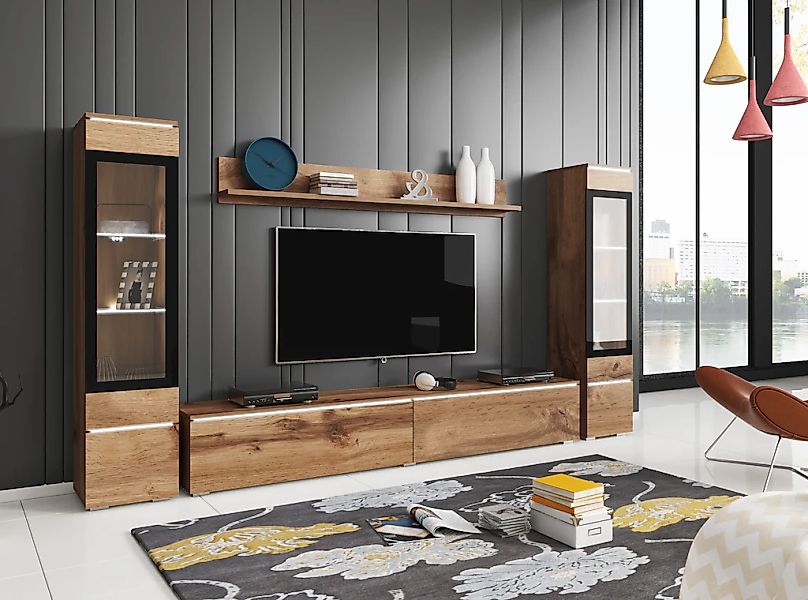 Home affaire Wohnwand "VERA II" Komplett-Set, 4 Stk. tlg. günstig online kaufen