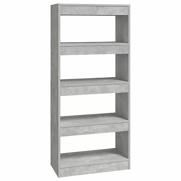 vidaXL Bücherregal Bücherregal/Raumteiler Betongrau 60x30x135 cm günstig online kaufen