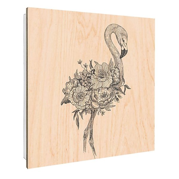 Banjado Schlüsselkasten mit Holzfront 30x30cm Weiß Scharnier Links 50 Haken günstig online kaufen