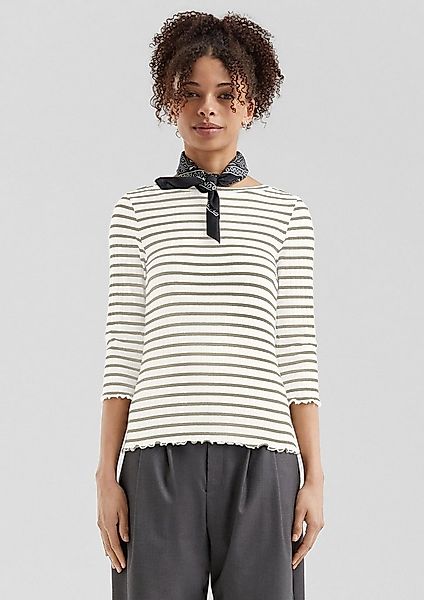 QS 3/4-Arm-Shirt T-Shirt Ringelshirt mit Rippstruktur und 3/4-Arm günstig online kaufen