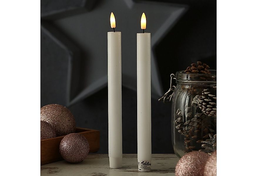 Adilina LED-Kerze LED Stabkerzen Tafelkerzen Dinner Spitzkerzen rustikal 24 günstig online kaufen