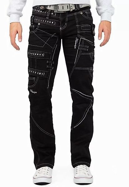 Kosmo Lupo 5-Pocket-Jeans Auffällige Herren Hose BA-KM001-1 Schwarz W33/L32 günstig online kaufen