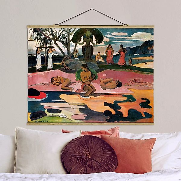Stoffbild Strand mit Posterleisten - Querformat Paul Gauguin - Gottestag günstig online kaufen