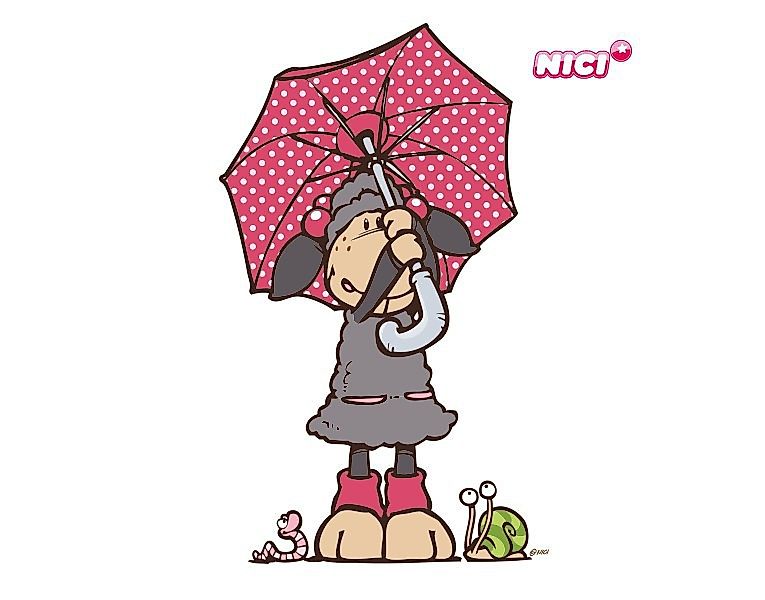 Wandtattoo NICI - Jolly Lucy unter Regenschirm günstig online kaufen