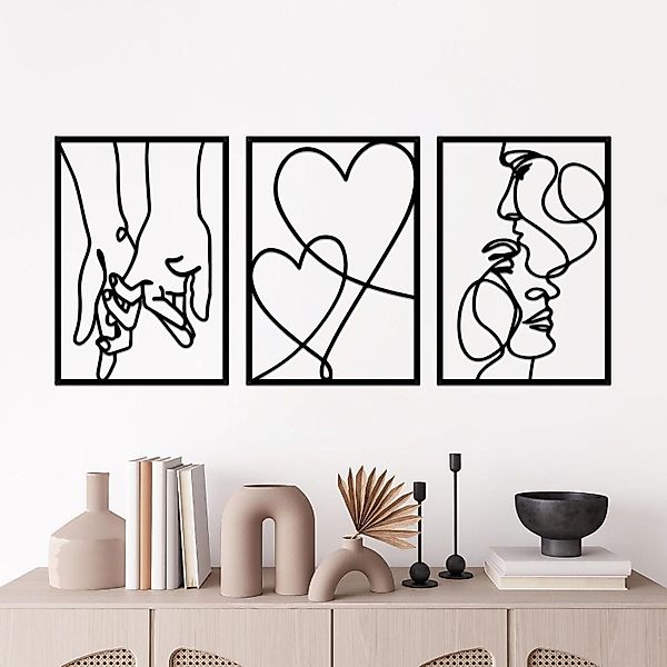ESTART Metallbild Minimalistische Metall-Wanddekoration 3er Set günstig online kaufen