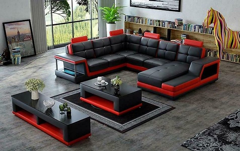JVmoebel Ecksofa Wohnlandschaft U Form Couchtisch Sideboard Wohnlandschaft günstig online kaufen