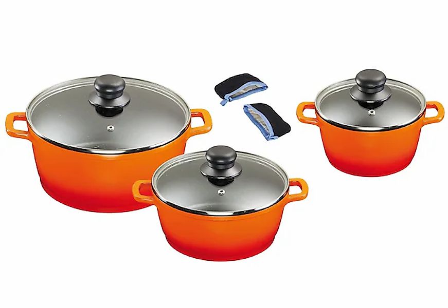 KING Topf-Set, Aluminiumguss, (Set, 6 tlg., 1x Kochtopf Ø 16 cm, 1x Kochtop günstig online kaufen
