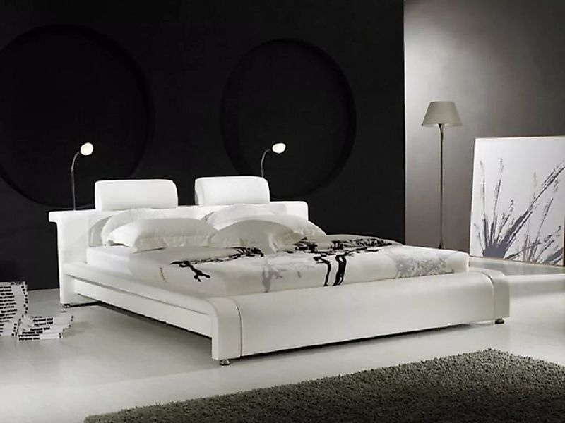 JVmoebel Bett Design Doppelbett Lederbett Betten Bett Leder Polster Schlafz günstig online kaufen