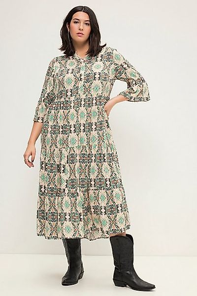 Studio Untold Maxikleid Maxikleid A-Line Boho-Print Tunika-Ausschnitt günstig online kaufen