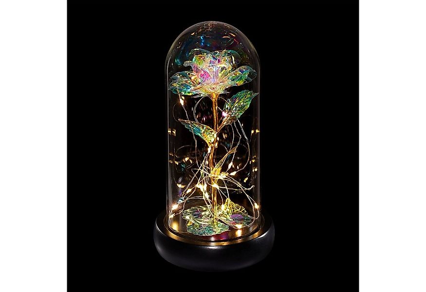 Kunstblume Ewige Rose im Glas, relaxdays, Höhe 22 cm günstig online kaufen